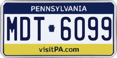 PA license plate MDT6099