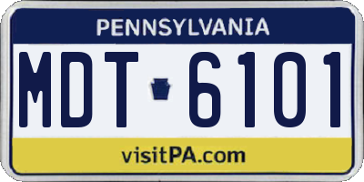 PA license plate MDT6101