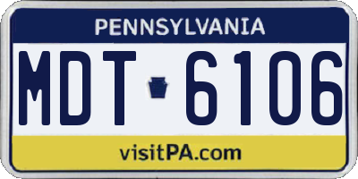 PA license plate MDT6106