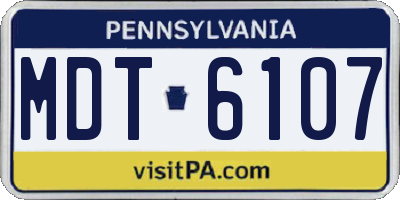 PA license plate MDT6107