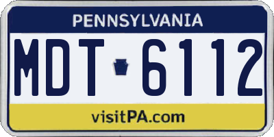 PA license plate MDT6112