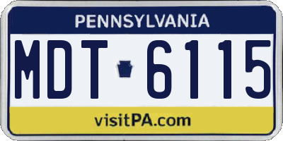 PA license plate MDT6115