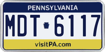 PA license plate MDT6117