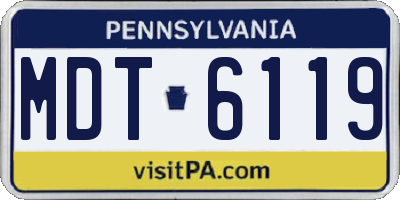 PA license plate MDT6119