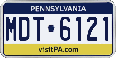 PA license plate MDT6121