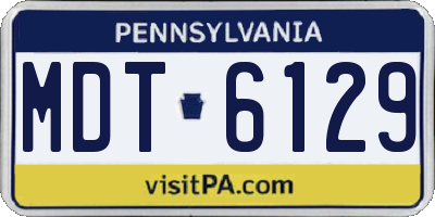 PA license plate MDT6129