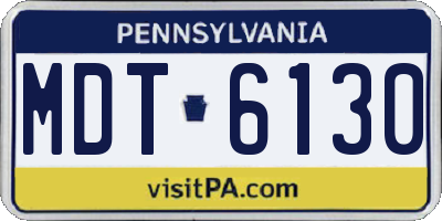 PA license plate MDT6130