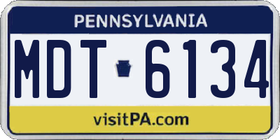 PA license plate MDT6134
