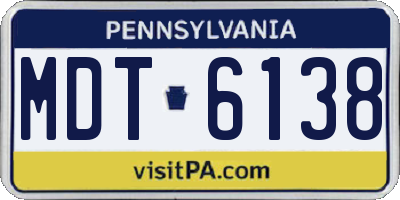 PA license plate MDT6138