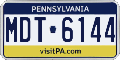 PA license plate MDT6144