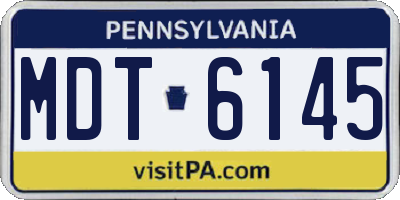 PA license plate MDT6145