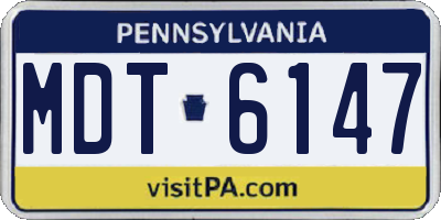 PA license plate MDT6147