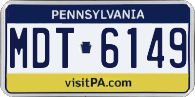 PA license plate MDT6149