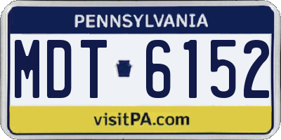 PA license plate MDT6152