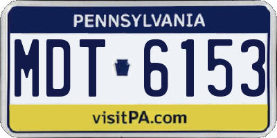 PA license plate MDT6153
