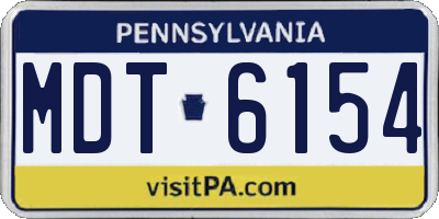PA license plate MDT6154