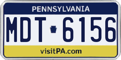 PA license plate MDT6156