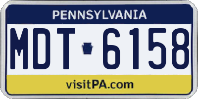 PA license plate MDT6158