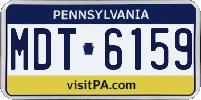 PA license plate MDT6159