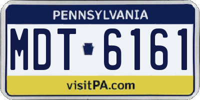 PA license plate MDT6161