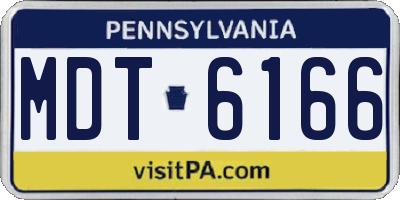 PA license plate MDT6166
