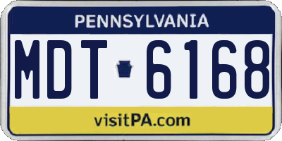 PA license plate MDT6168