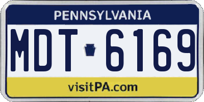 PA license plate MDT6169