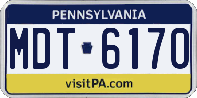 PA license plate MDT6170