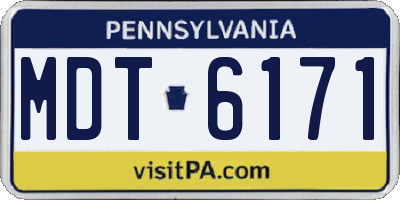 PA license plate MDT6171