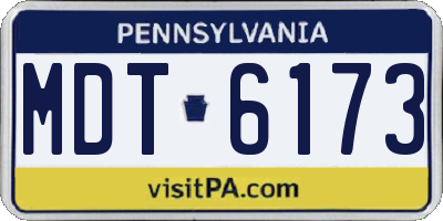 PA license plate MDT6173