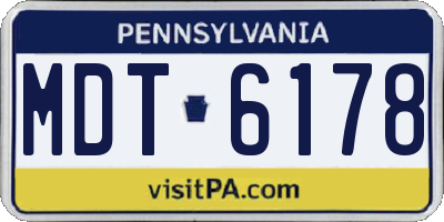 PA license plate MDT6178