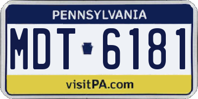 PA license plate MDT6181