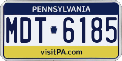 PA license plate MDT6185