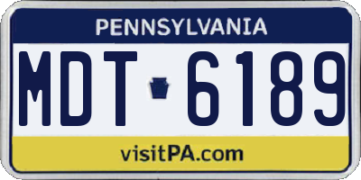 PA license plate MDT6189