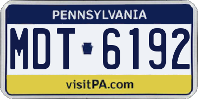 PA license plate MDT6192