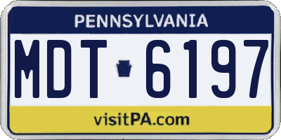 PA license plate MDT6197