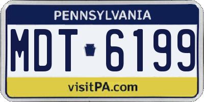 PA license plate MDT6199