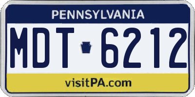 PA license plate MDT6212