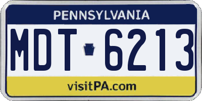 PA license plate MDT6213