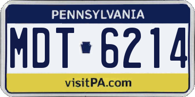 PA license plate MDT6214