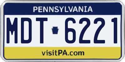PA license plate MDT6221