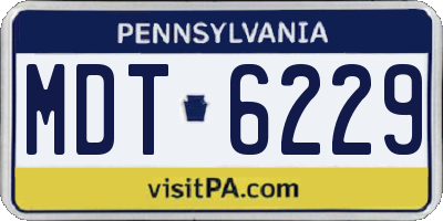 PA license plate MDT6229