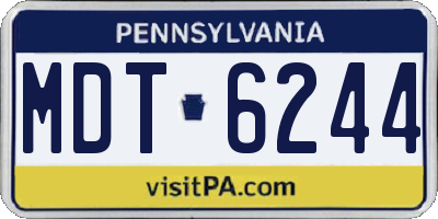 PA license plate MDT6244