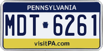 PA license plate MDT6261