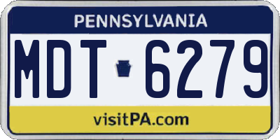 PA license plate MDT6279