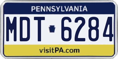 PA license plate MDT6284