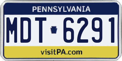 PA license plate MDT6291