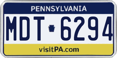 PA license plate MDT6294
