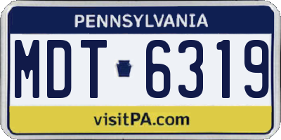 PA license plate MDT6319