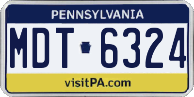 PA license plate MDT6324